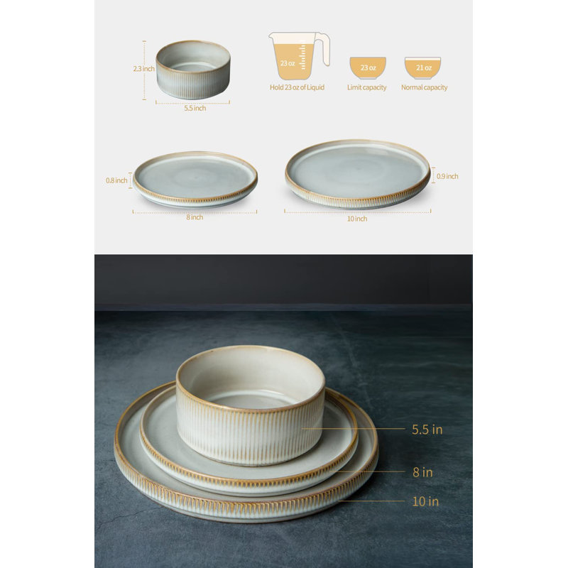 Joss Main Azal Stoneware Dinnerware Sets Dish Set Reviews Wayfair